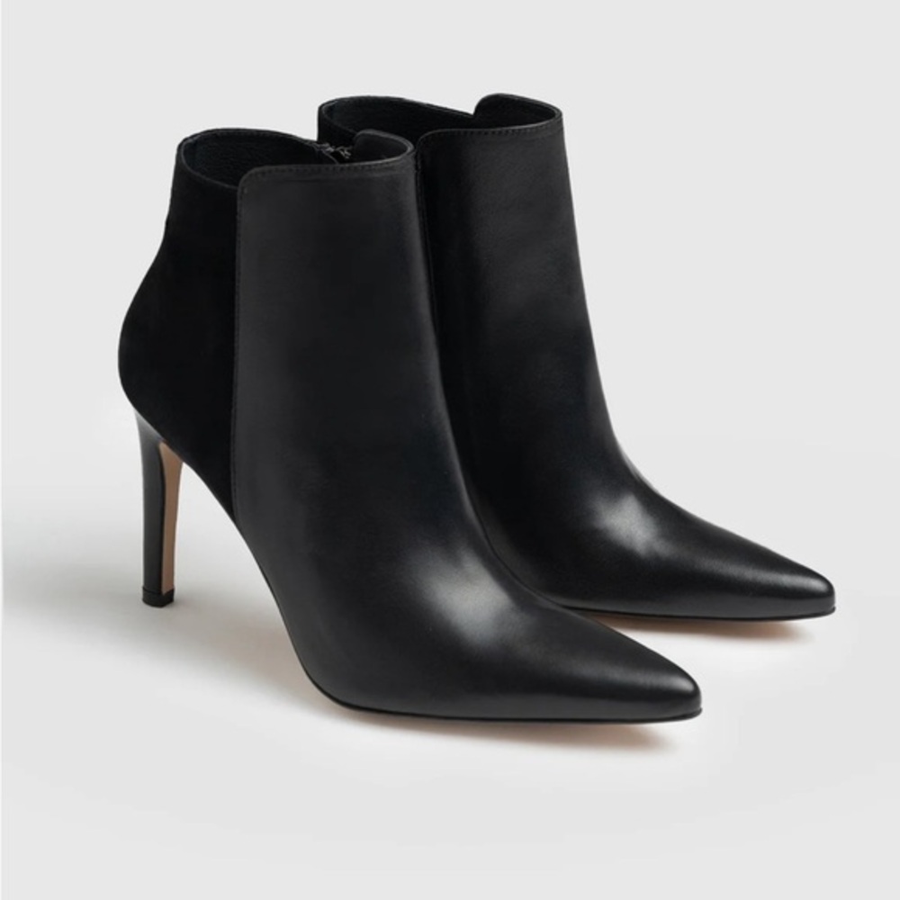 Saint + Sofia Tamara Heeled Ankle Boot in Black Leather 6 - Picture 1 of 13
